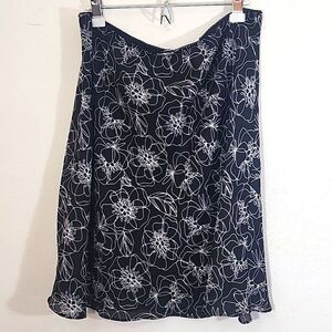 Hillard & Hanson floral print sheer fully lined career wear skirt NWT sz XL